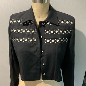 Positive Attitude Black Jacket with black and white Accents vintage